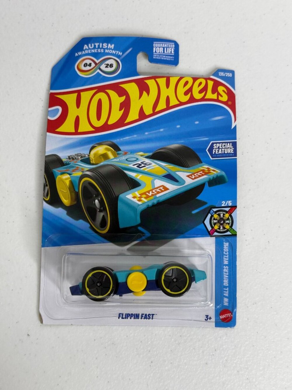 Hot Wheels 2026 Flippin Fast Autism Awareness 135/250 Diecast
